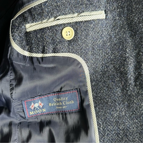 J.crew long parke women’s blazer 100%  wool  in navy herringbone English wool - Picture 10 of 14